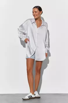 Рубашка оверсайз из тонкого атласа