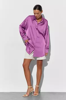 Рубашка оверсайз из тонкого атласа