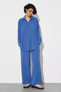 Рубашка оверсайз из жатого хлопка