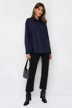 Рубашка прямого кроя из хлопка