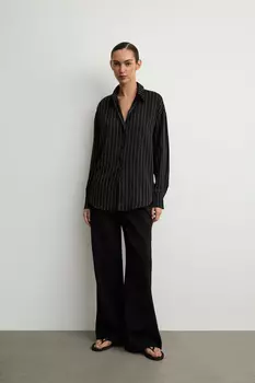 Рубашка с завязками из сатина в полоску