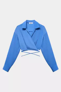 Рубашка укороченная из шифона с завязками