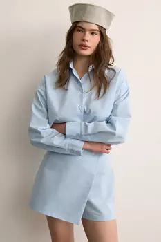 Шорты мини изо льна на запах