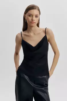 Топ из сатина с драпировкой