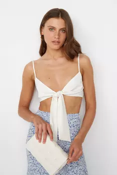 Топ с бантом из атласа