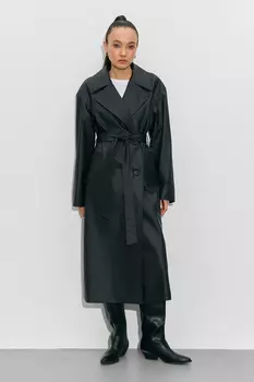 Тренч из матовой экокожи