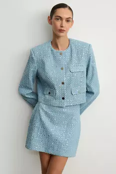 Жакет из денима с пайетками