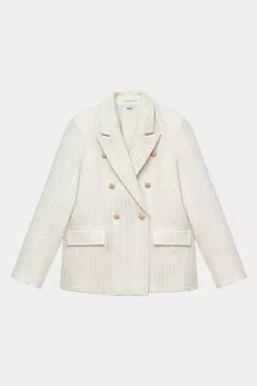 Жакет из твида двубортный