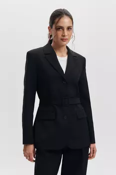 Жакет прямого кроя со съемным поясом
