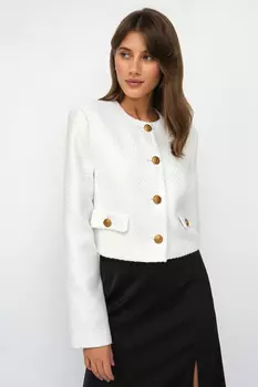 Жакет укороченный из твида