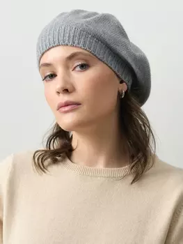 Берет кашемировый 11009b серо-голубой F