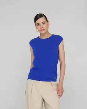 Безрукавка кашемировая 06052 синяя XL