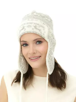 Детская ушанка из шерсти 5K10022 бежевая