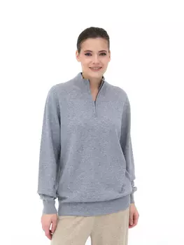 Джемпер из кашемира 11008 серо-голубой XL