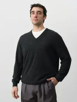 Джемпер из кашемира мужской KM070419-E графит XL