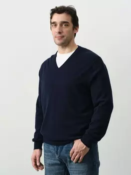 Джемпер из кашемира мужской KM070419-E темно-синий L