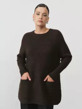 Джемпер из пуха яка 01076 темно-коричневый M