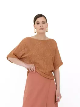 Джемпер льняной Д332 глина 50