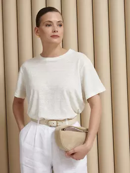 Футболка из конопли 106-2 молочная 48-50