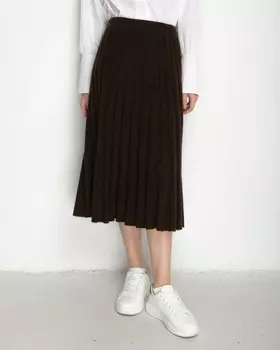 Юбка из пуха яка 07032 темно-коричневая M