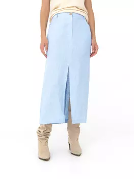 Юбка льняная 003 голубая 54