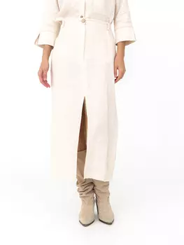 Юбка льняная 630 бежевая 54