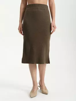 Юбка женская из пуха яка 8000b коричневая 52