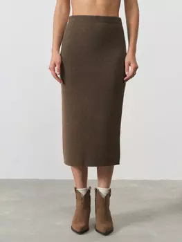 Юбка женская из пуха яка 8033 коричневая 44-46