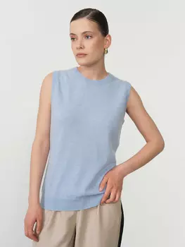 Кофта из кашемира KW030190-E голубая 520 L