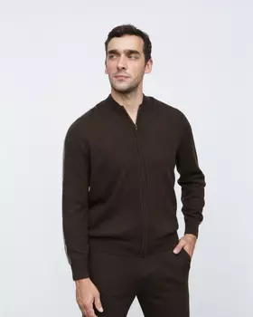 Кофта из пуха яка 08336 темно-коричневая L