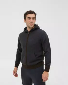 Кофта из пуха яка и верблюда с капюшоном 4179 синяя 48