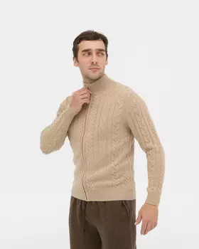 Кофта из шерсти верблюжонка 4077 бежевая 48