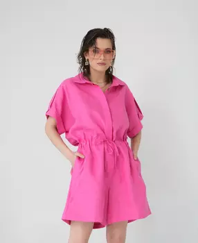 Комбинезон льняной фуксия 26016 L
