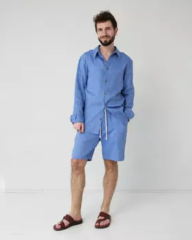 Костюм льняной мужской меланж 26013 XL