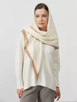 Косынка из кашемира 09092 белый/карамель