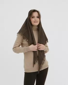 Косынка из шерсти яка UL коричневая 170*110