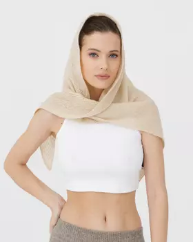 Косынка кашемировая 12105 бежевая 190*110