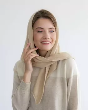 Косынка кашемировая UL бежевая