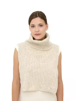 Манишка из монгольской шерсти серо-бежевая