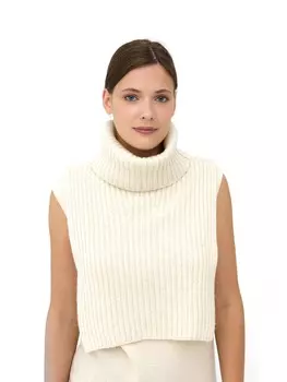 Манишка из монгольской шерсти бежевая