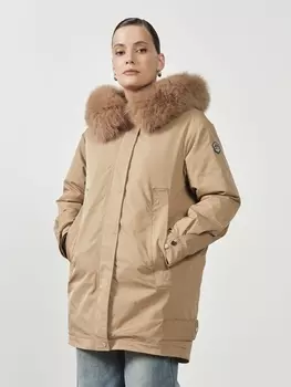 Пальто плащевое 32081 песочный 46