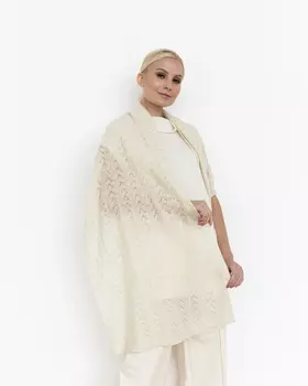 Палантин из шерсти яка 3803 кремовый