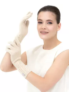 Перчатки из кашемира 31021 бежевые F