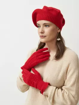 Перчатки из кашемира 52mf красные