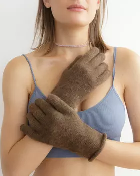 Перчатки из пуха яка UL PR корич