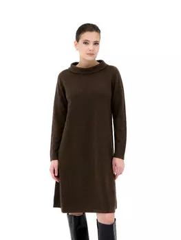 Платье из пуха яка 13074-1 коричневое M