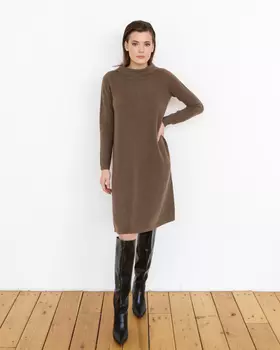 Платье из пуха яка 13074-1 коричневое 3XL