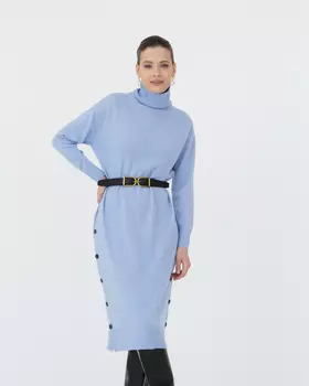 Платье кашемировое 13155 голубое S