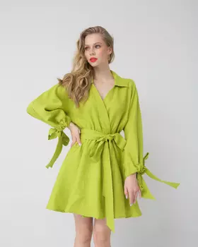 Платье льняное лайм 26004 M