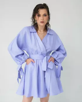 Платье льняное лаванда 26004 M